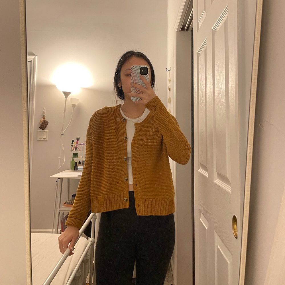 XXS Madewell burnt orange cardigan